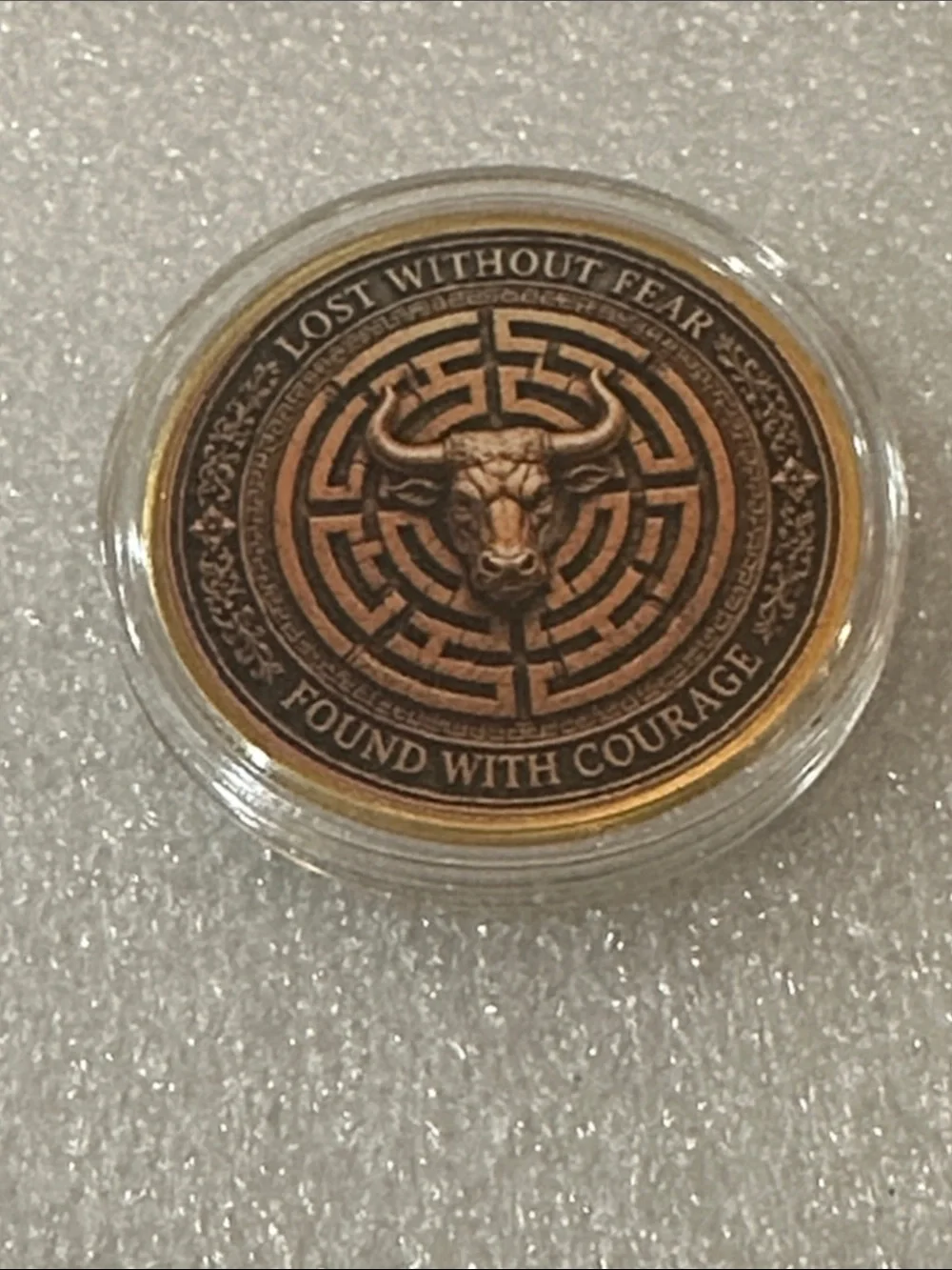 Minotaur Guardian of the Labyrinth Bronze Collectible Coin